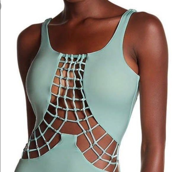 DOLCE Vita Beaded Macrame Cutout Swimsuit - Picture 4 of 9